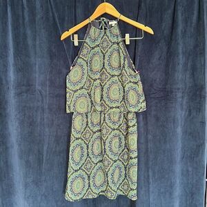O’Neill halter neck ruffle midi dress in paisley print, women size medium